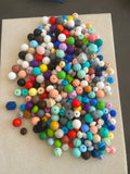 Lot perles en silicone unies