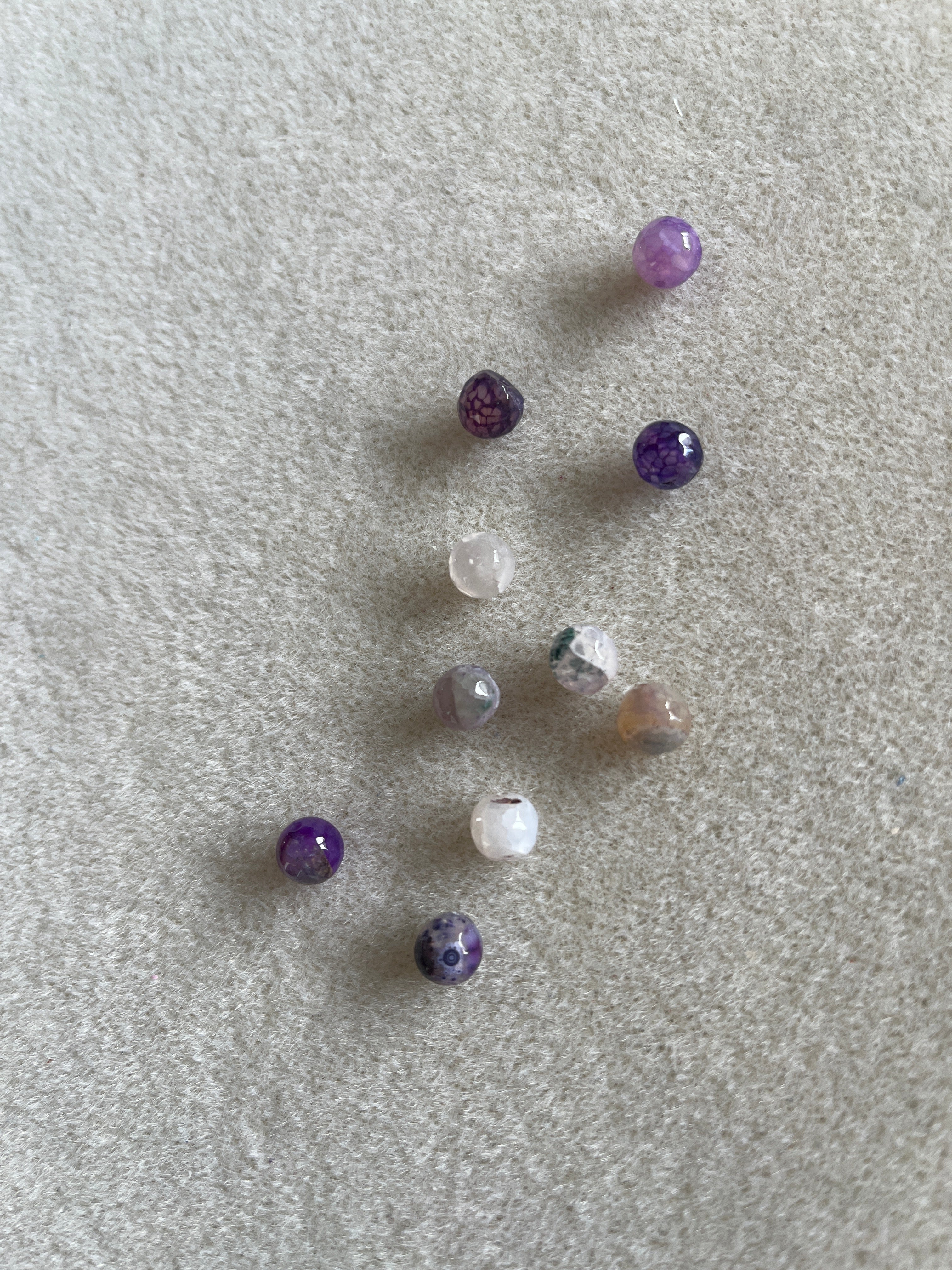10 perles AGATE VEINÉE