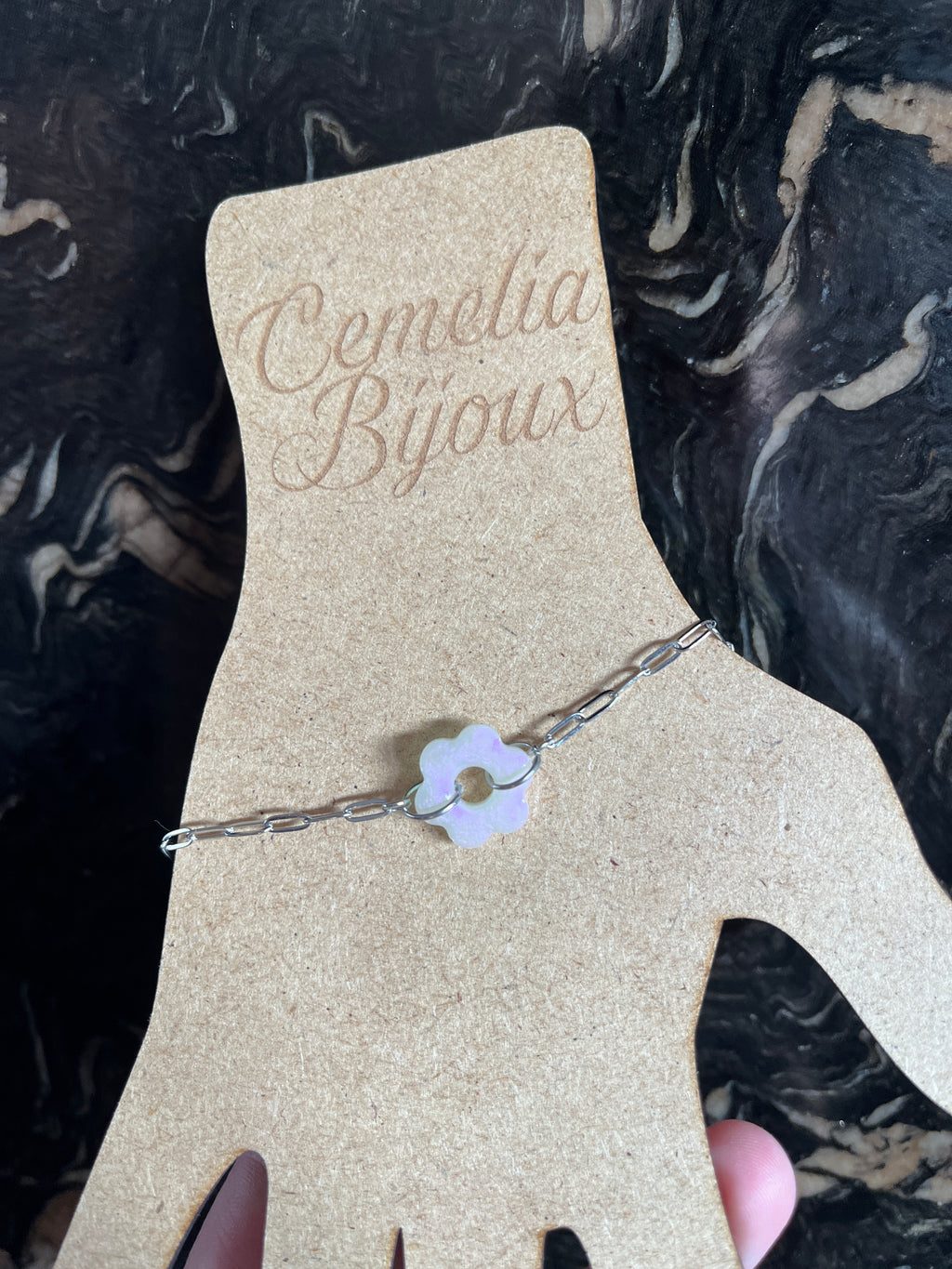 Bracelet pampille magical purple argenté