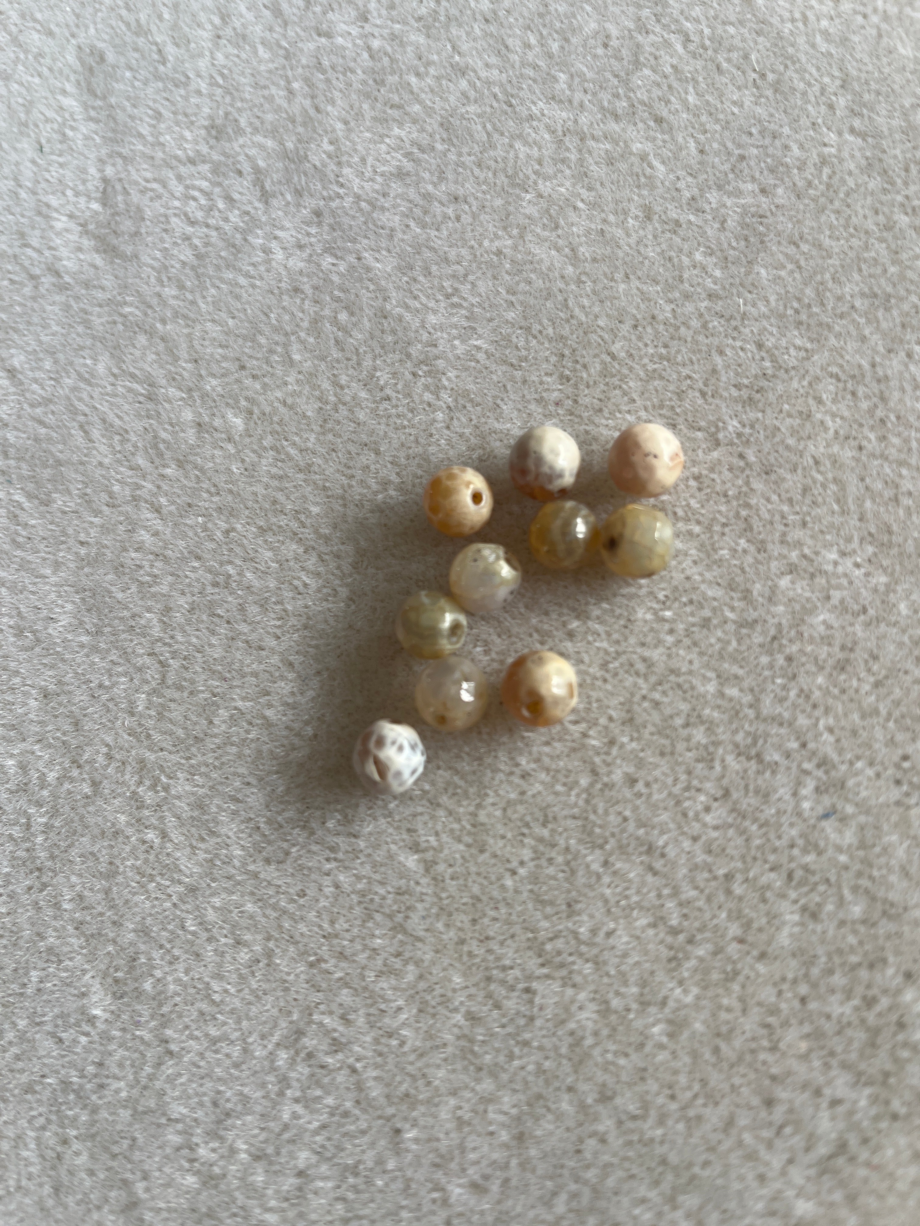 10 perles AGATE FEU