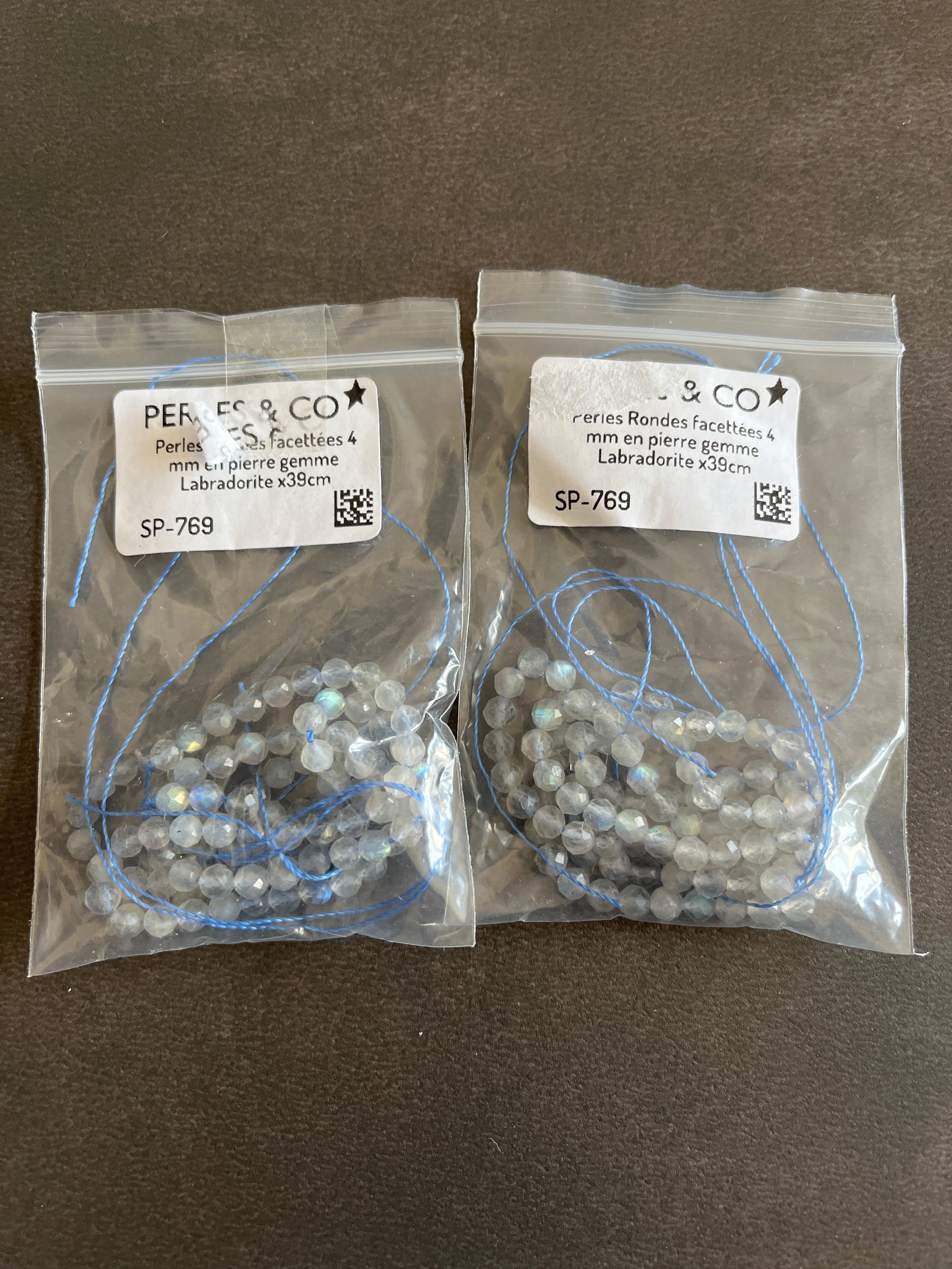 2 fils de LABRADORITE facette 4mm