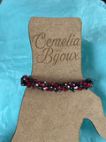 Bracelet rouge et noir reflets caméléon