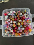 Lot 10 perles résine 16mm