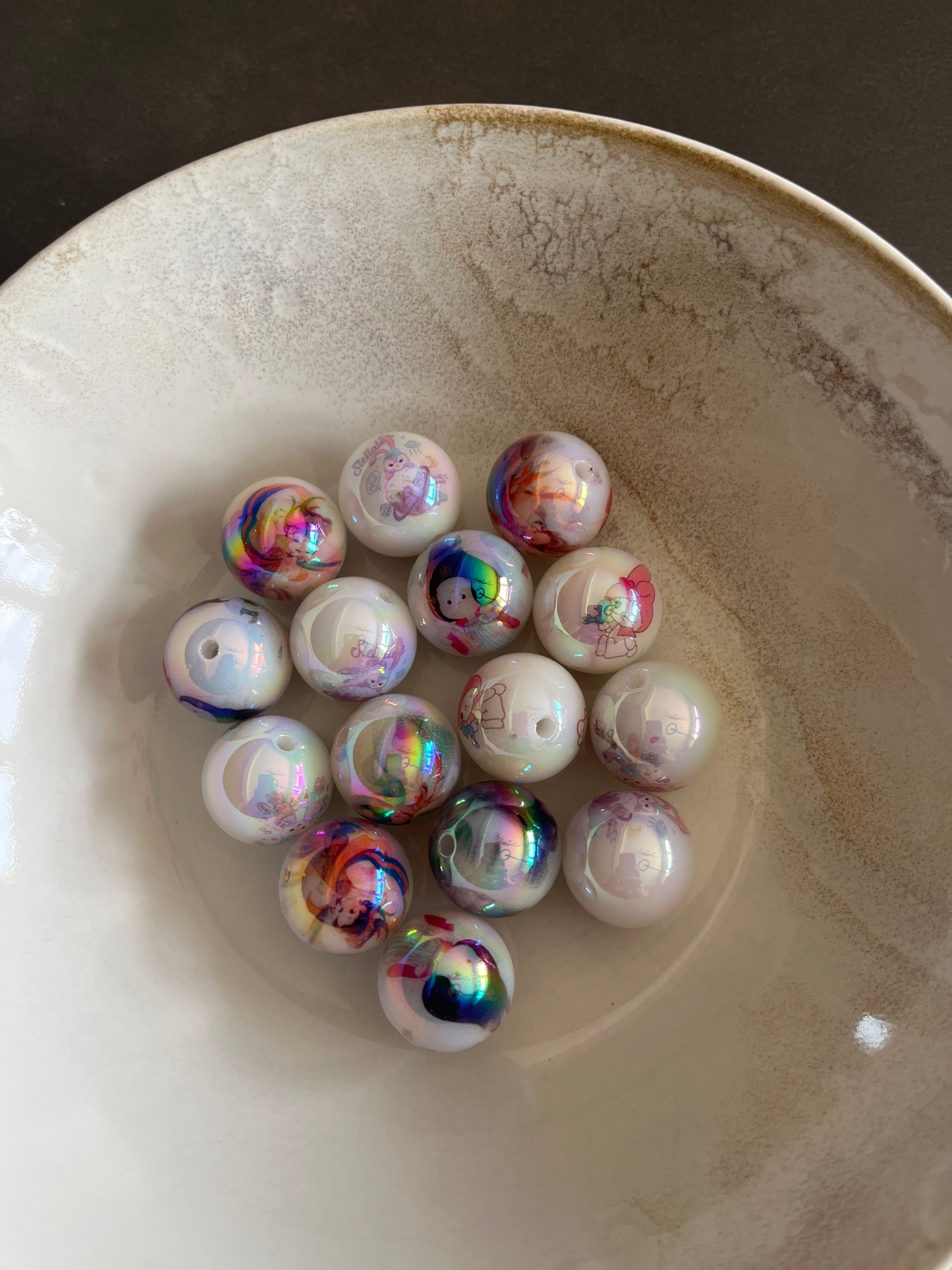 15 perles résine 16mm