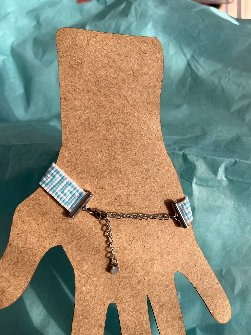 Bracelet ligne de vie bleu blanc