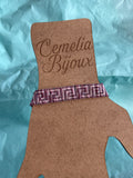 Bracelet ligne de vie rose et violet