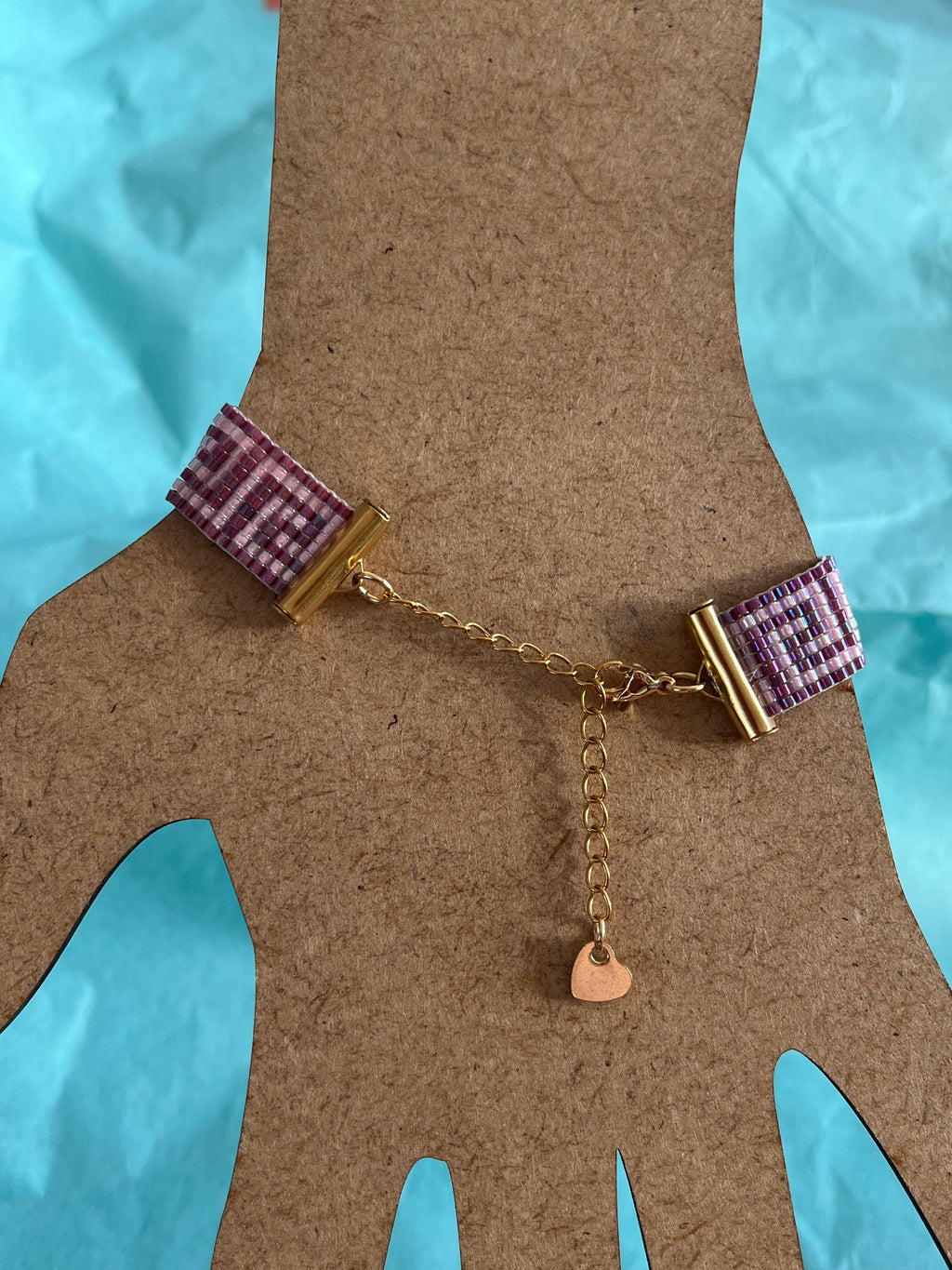 Bracelet ligne de vie rose et violet