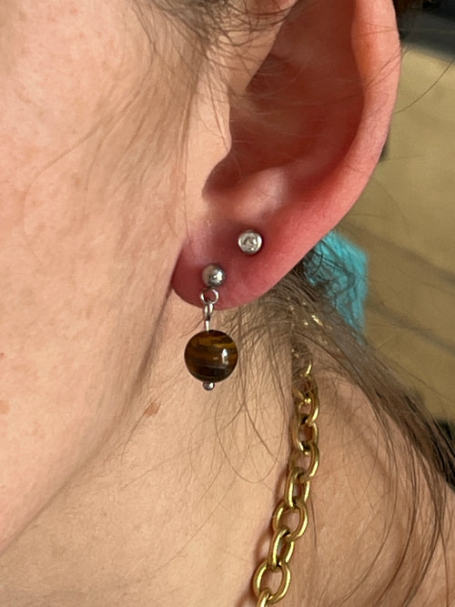 Boucles d'oreilles œil de tigre