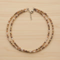 Collier double tour beige marron