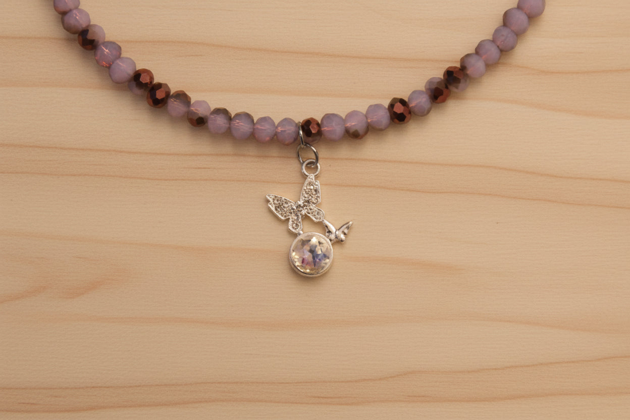 Collier cuivré papillon
