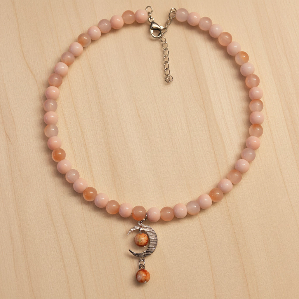Collier orange lune