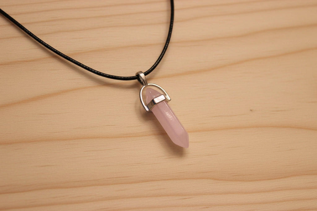Collier avec pendentif Quartz rose