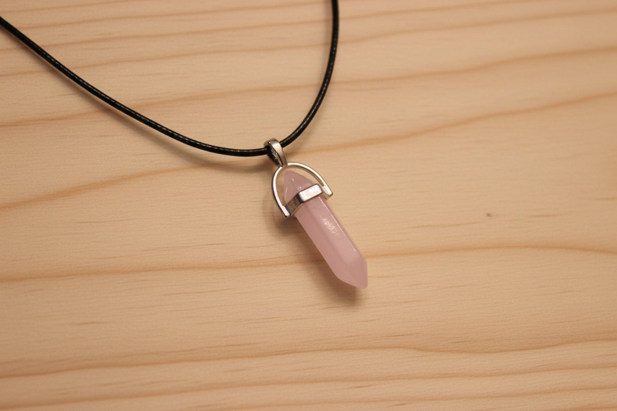 Collier avec pendentif Quartz rose
