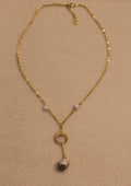 Collier pendentif beige