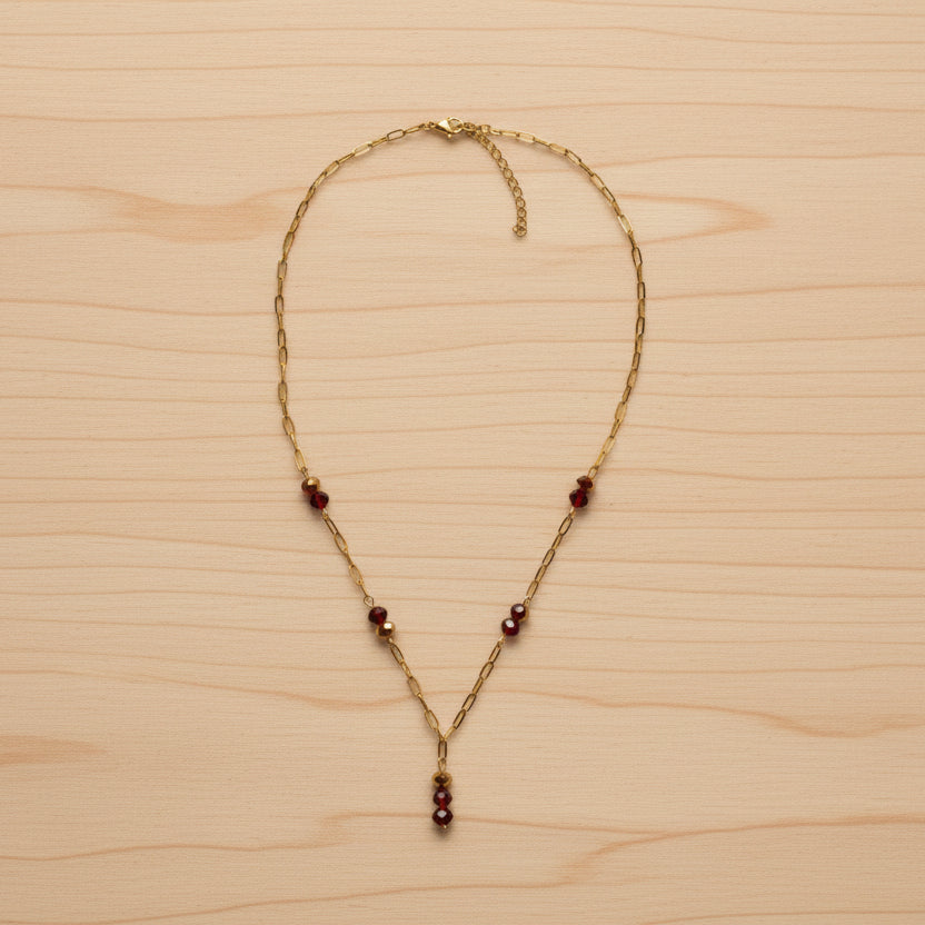 Collier rouge et doré