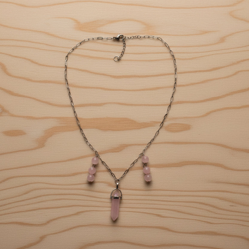 Collier quartz rose