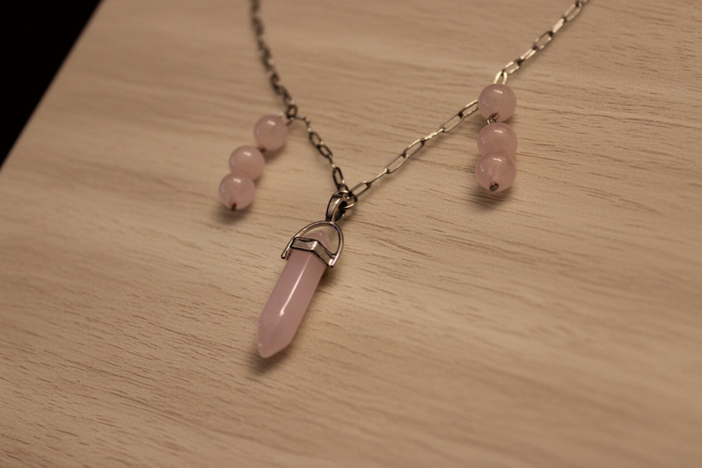 Collier quartz rose