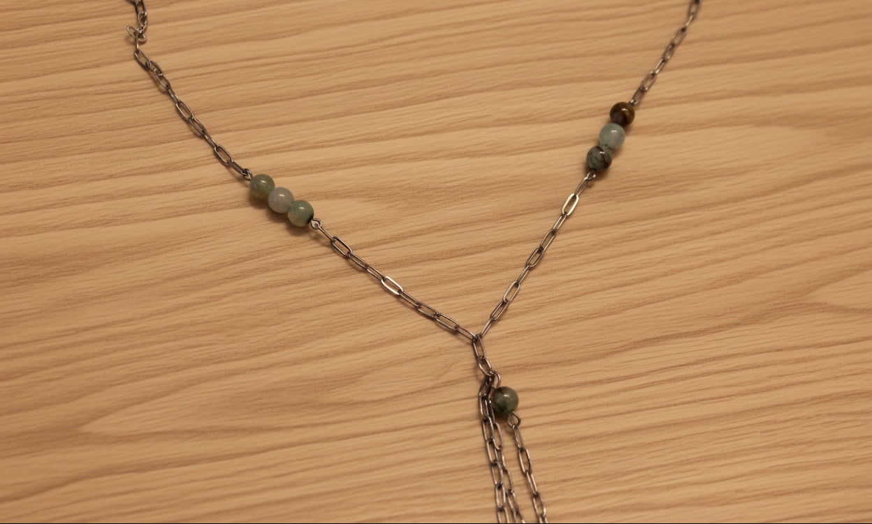 Sautoir Agate naturelle