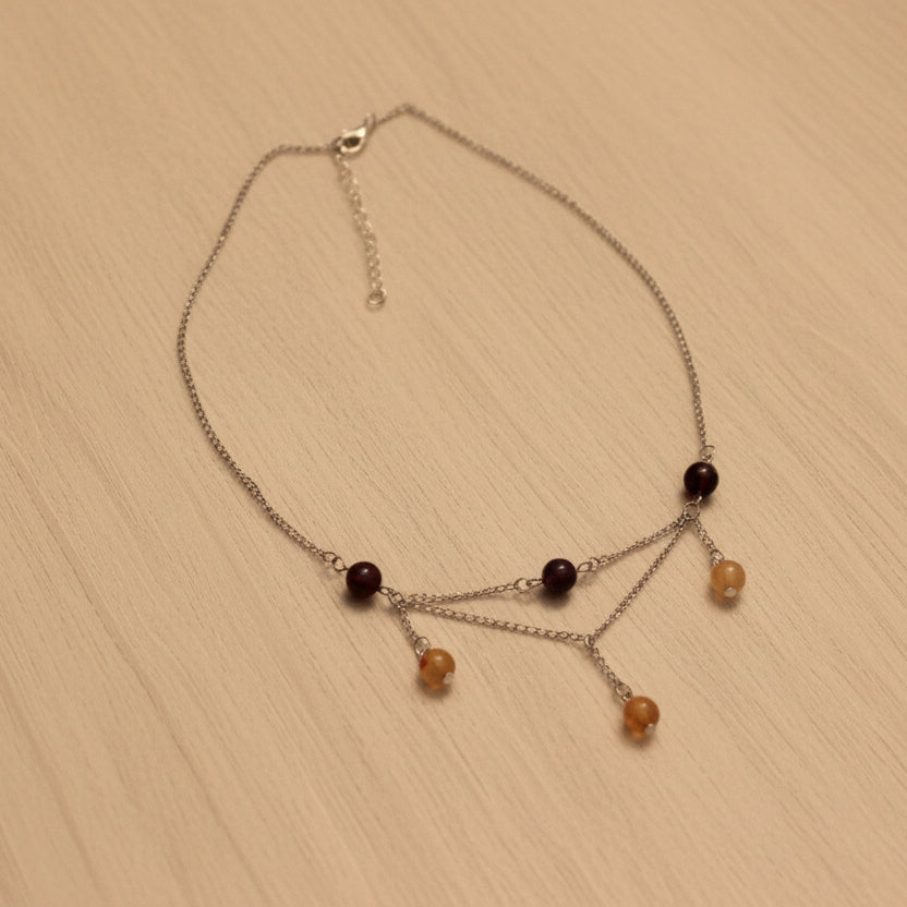 Collier cornaline et oeil de tigre