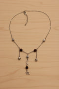 Collier oeil de tigre et agate mousse lune et étoile