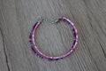 Bracelet double tour rose et violet