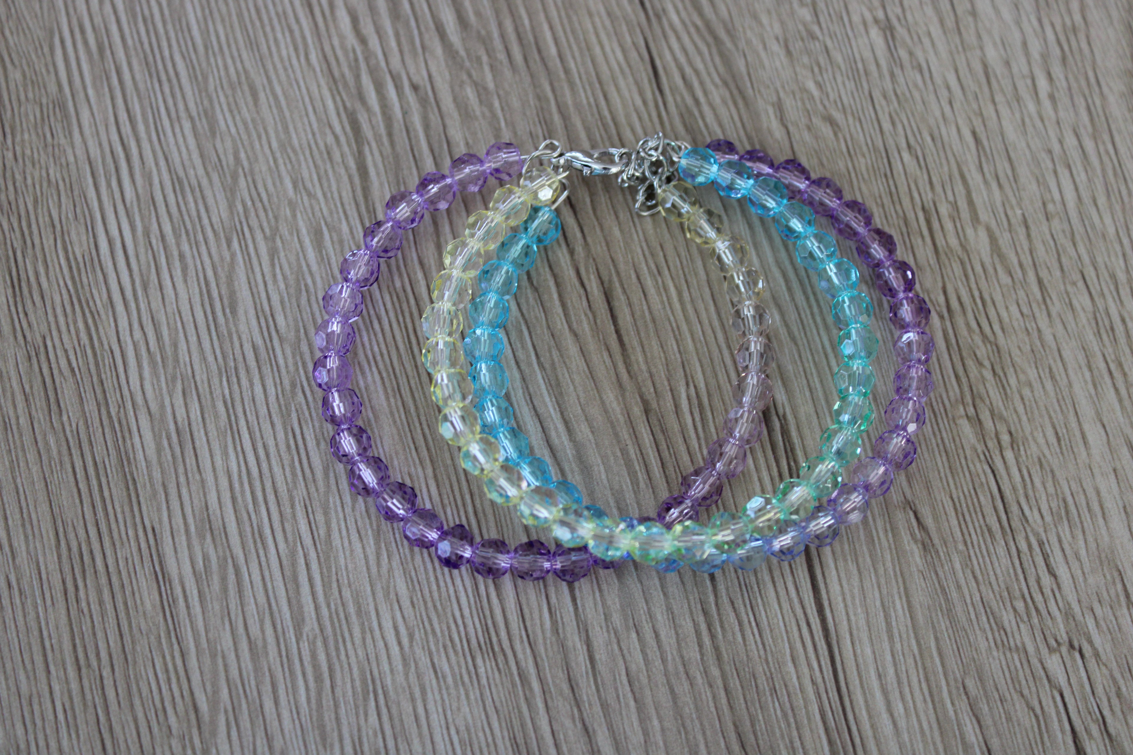 Bracelet trois tours multicolore
