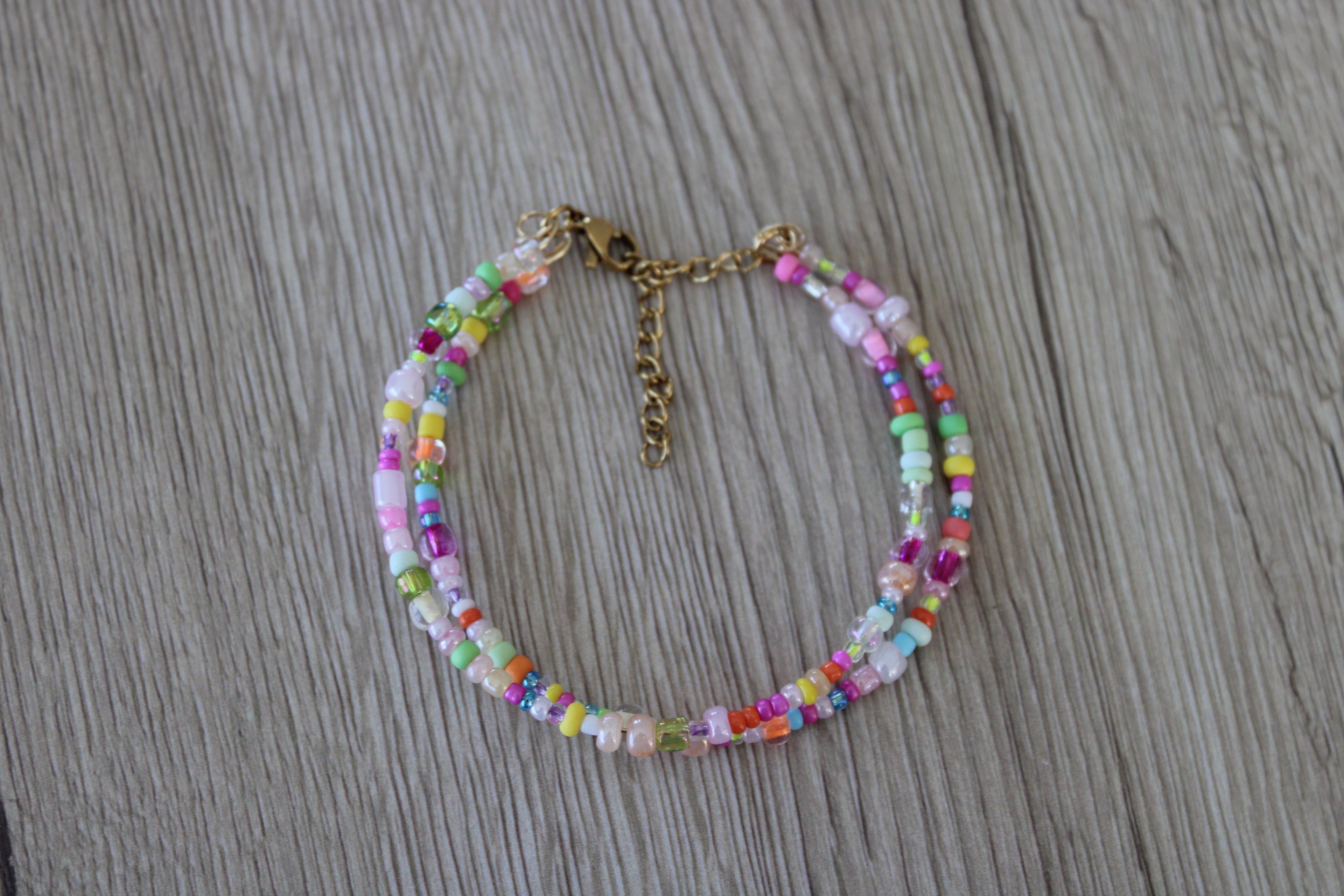 Bracelet double tour multicolore