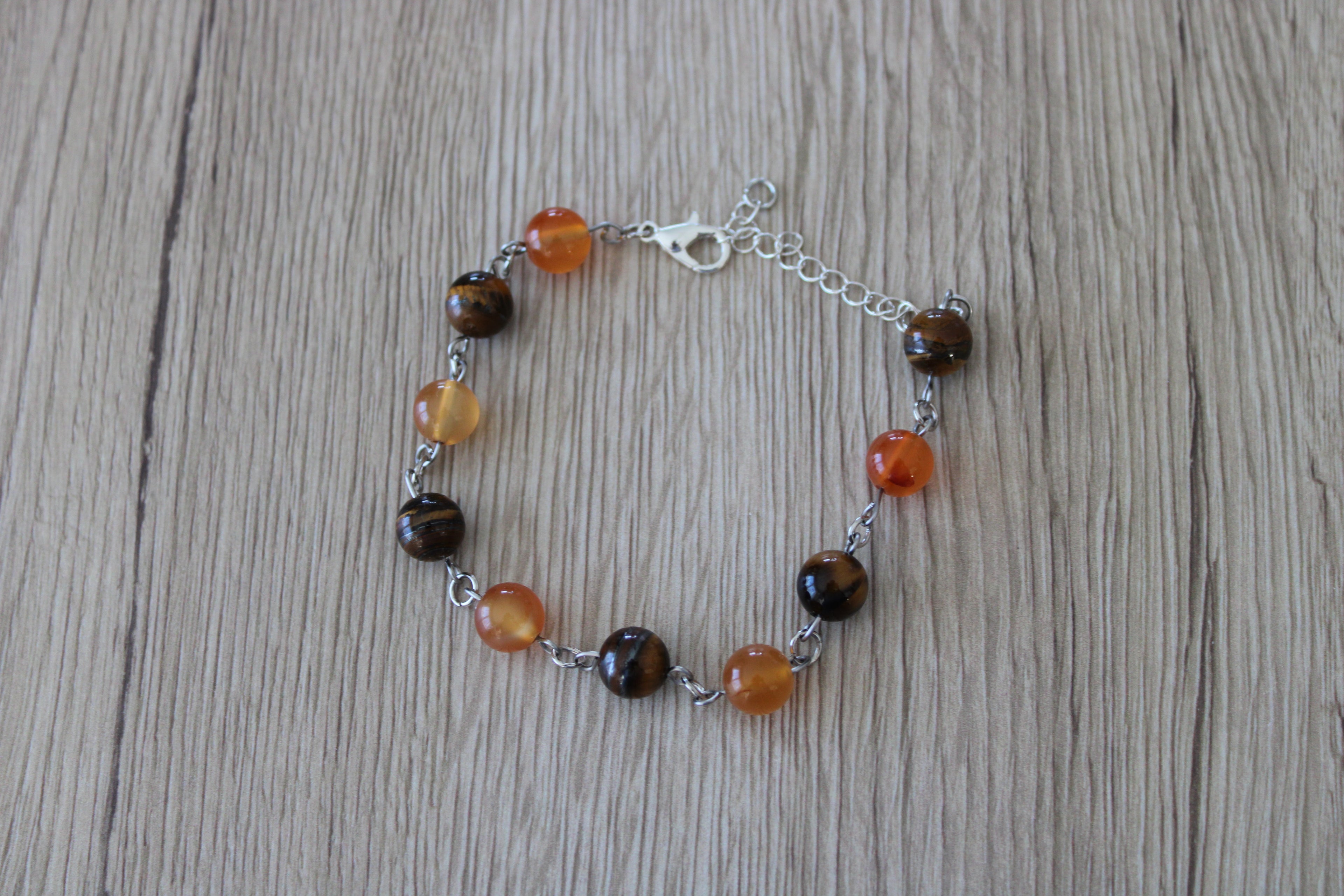 Bracelet oeil de tigre et cornaline