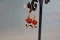 Boucles d'oreilles dorées roses fleurs