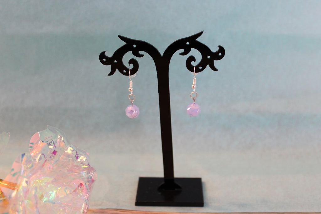 Boucles d'oreilles mauve facettes