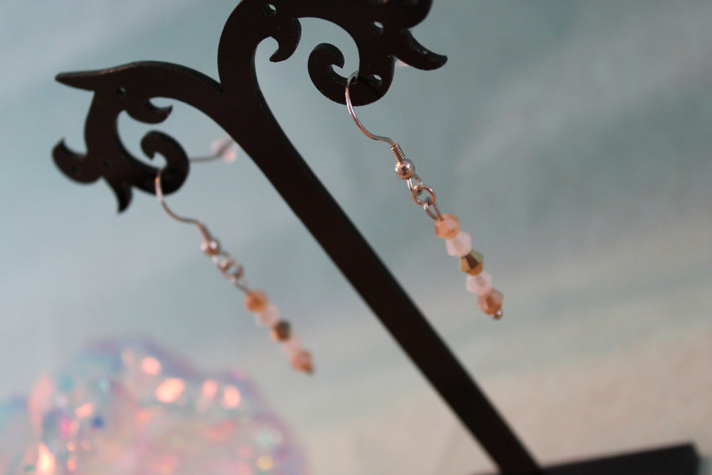 Boucles d'oreilles argentées beige gold