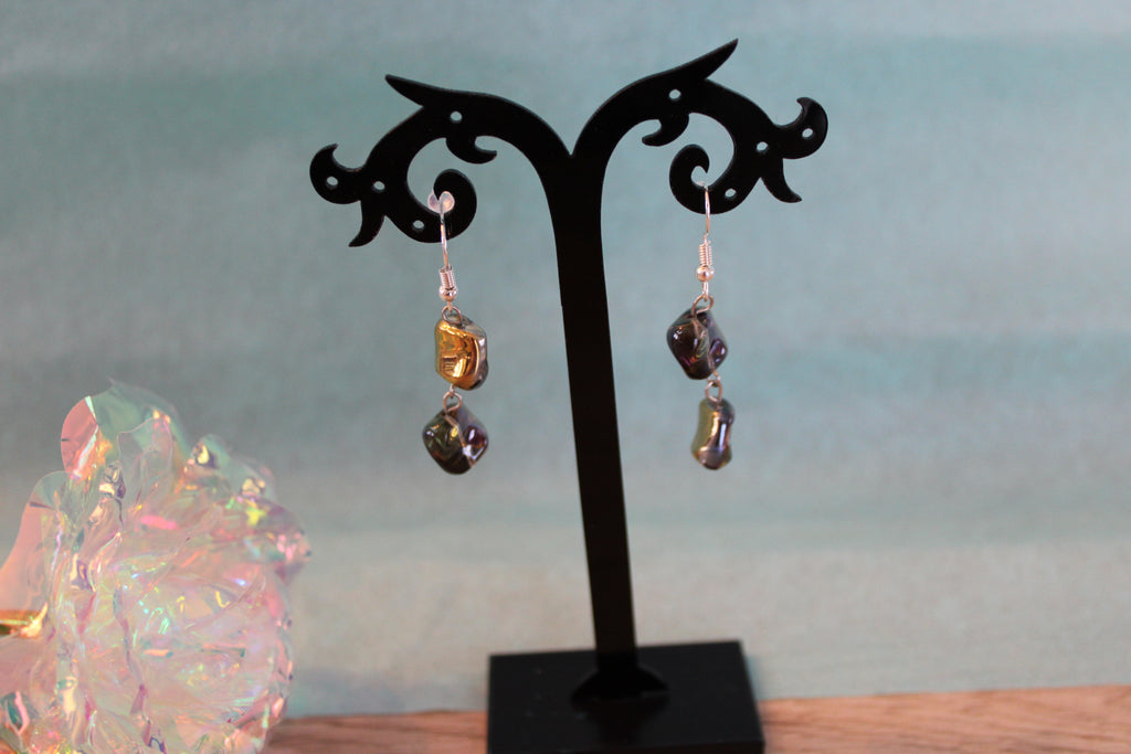 Boucles d'oreilles octogonales à reflets