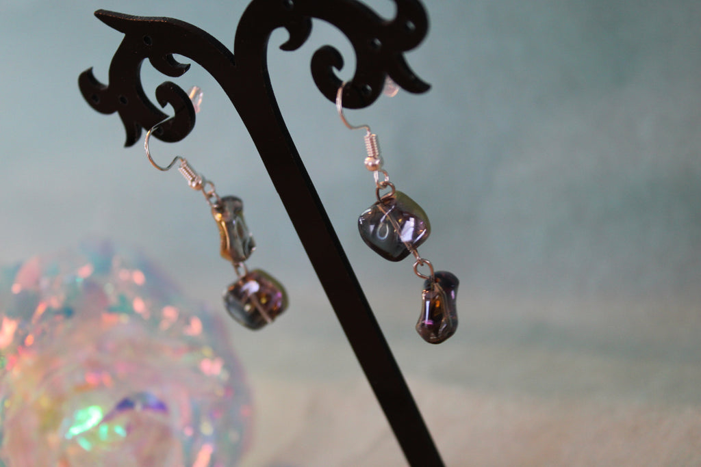 Boucles d'oreilles octogonales à reflets