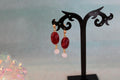 Boucles d'oreilles dorées rouge