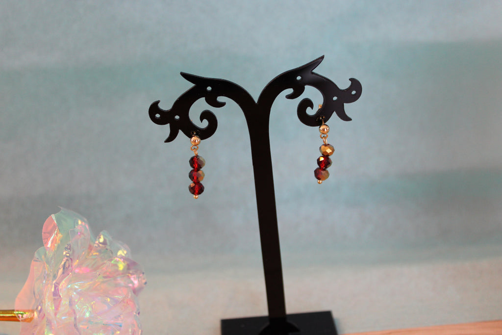 Boucles d'oreilles rouge bicolore