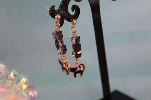 Boucles d'oreilles chats noirs