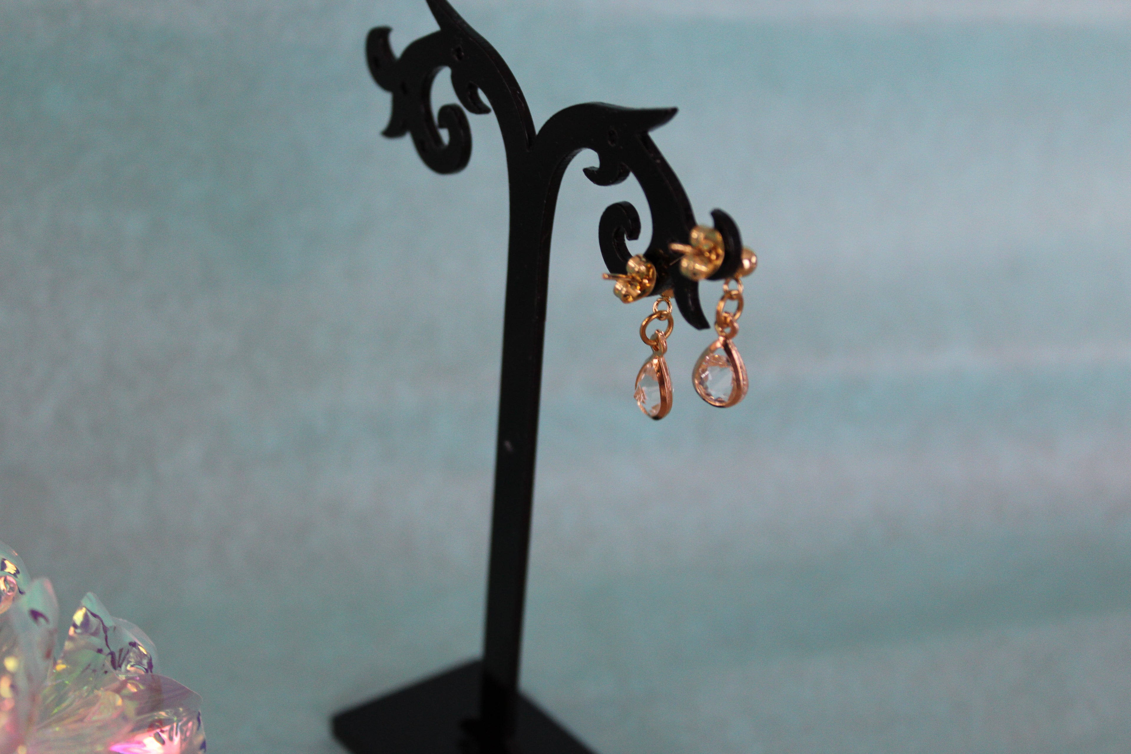 Boucles d'oreilles dorées gouttes