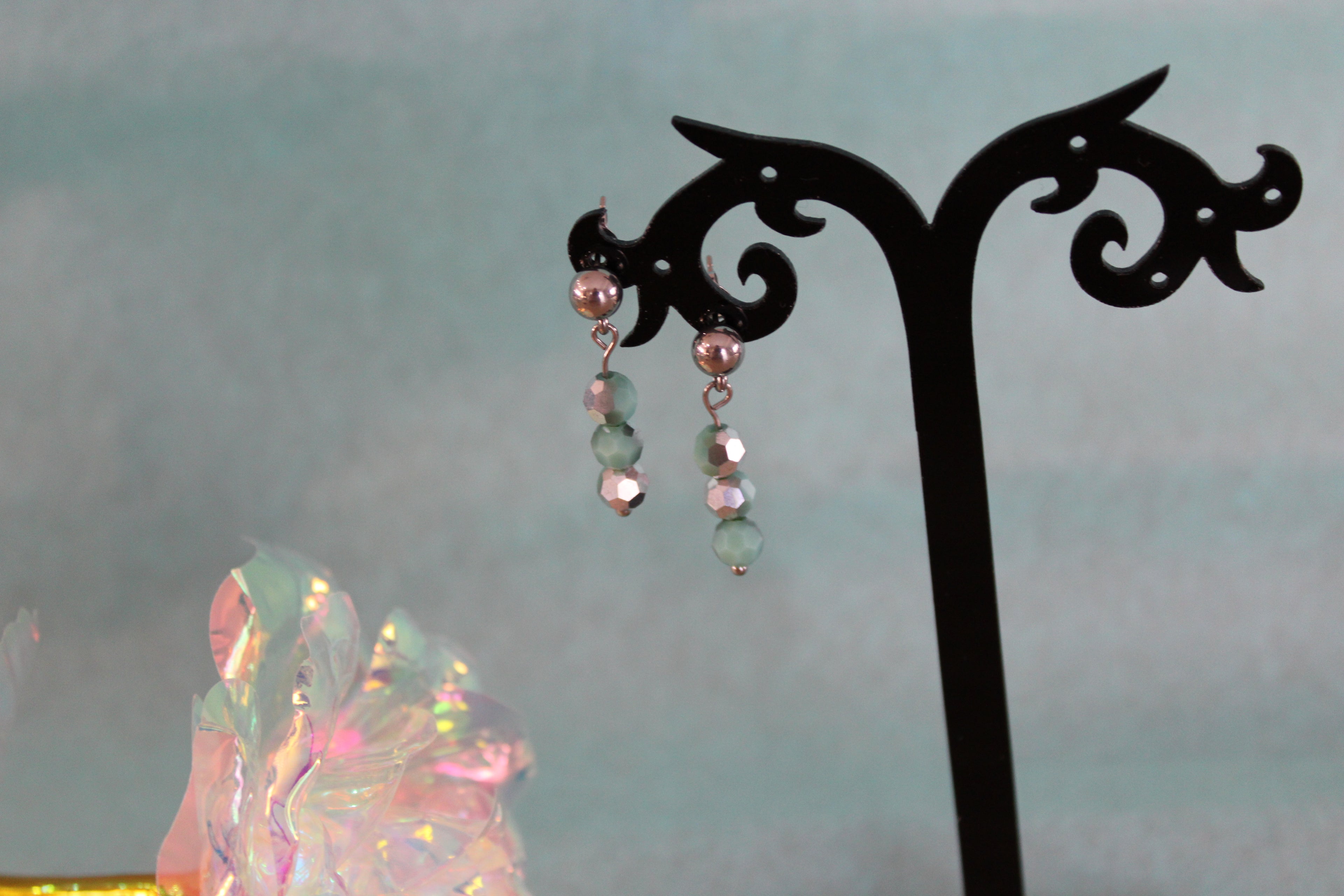 Boucles d'oreilles turquoise bicolore