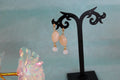 Boucles d'oreilles dorées beige