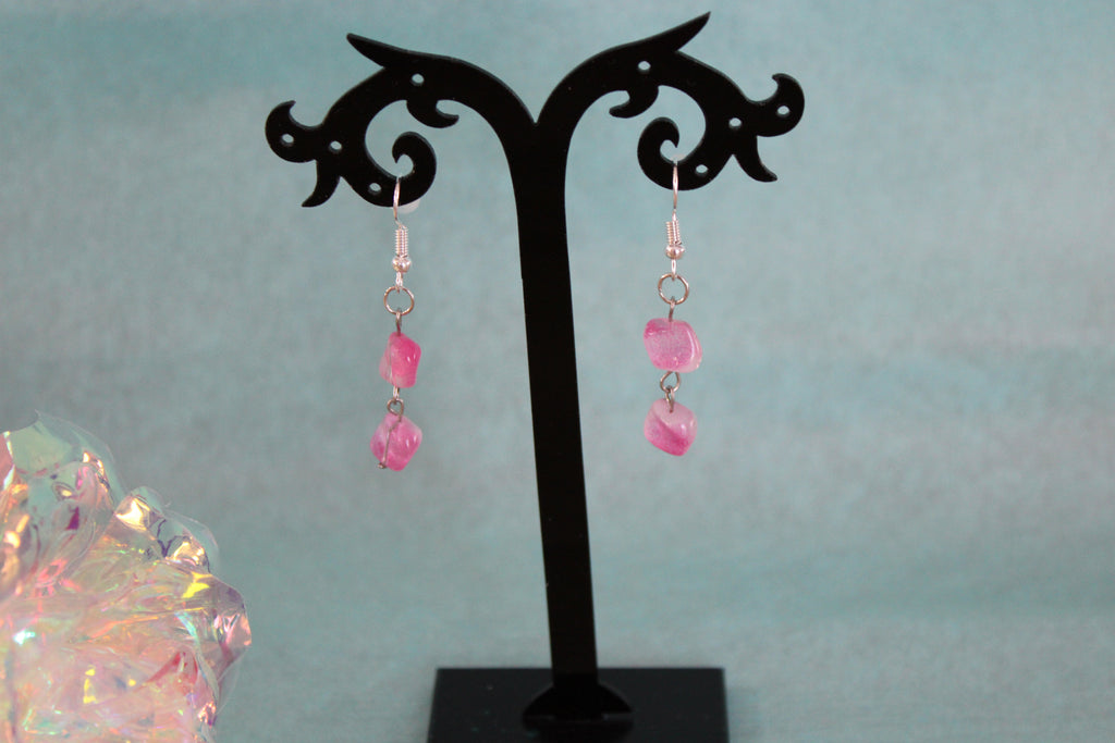 Boucles d'oreilles octogonales roses