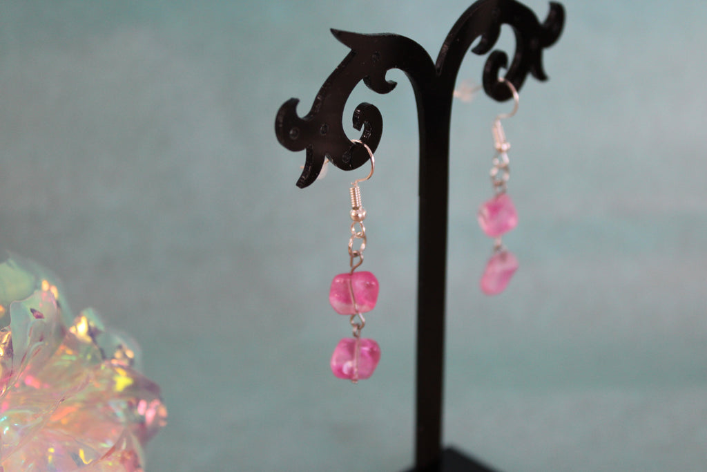 Boucles d'oreilles octogonales roses