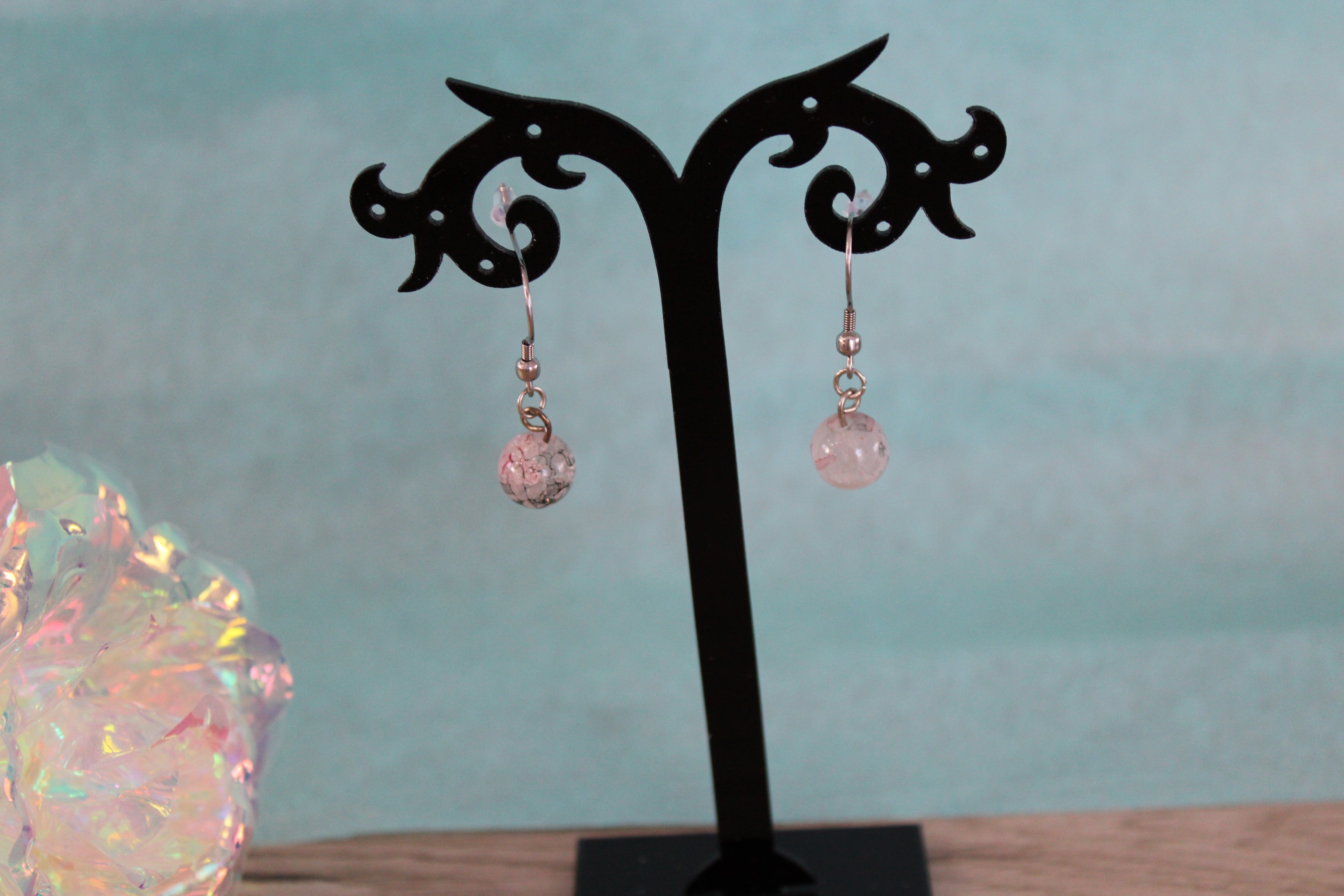 Boucles d'oreilles noir et rouge