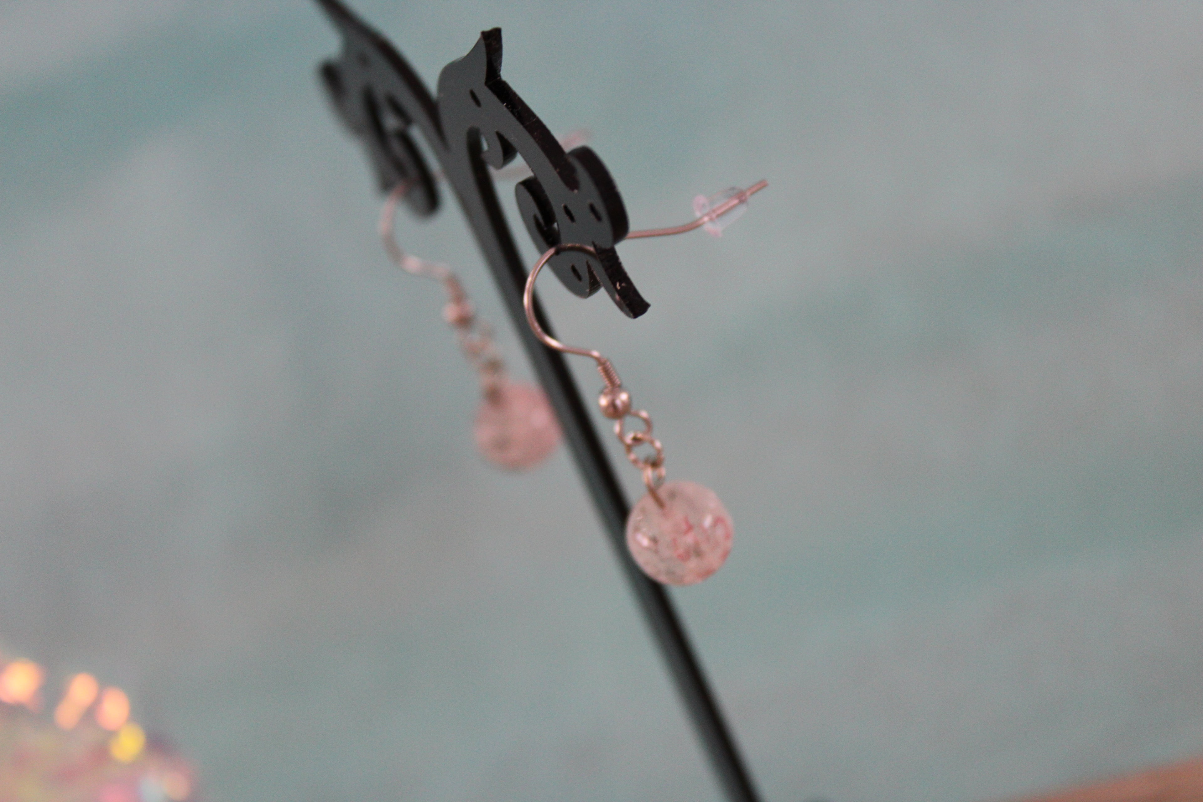 Boucles d'oreilles noir et rouge