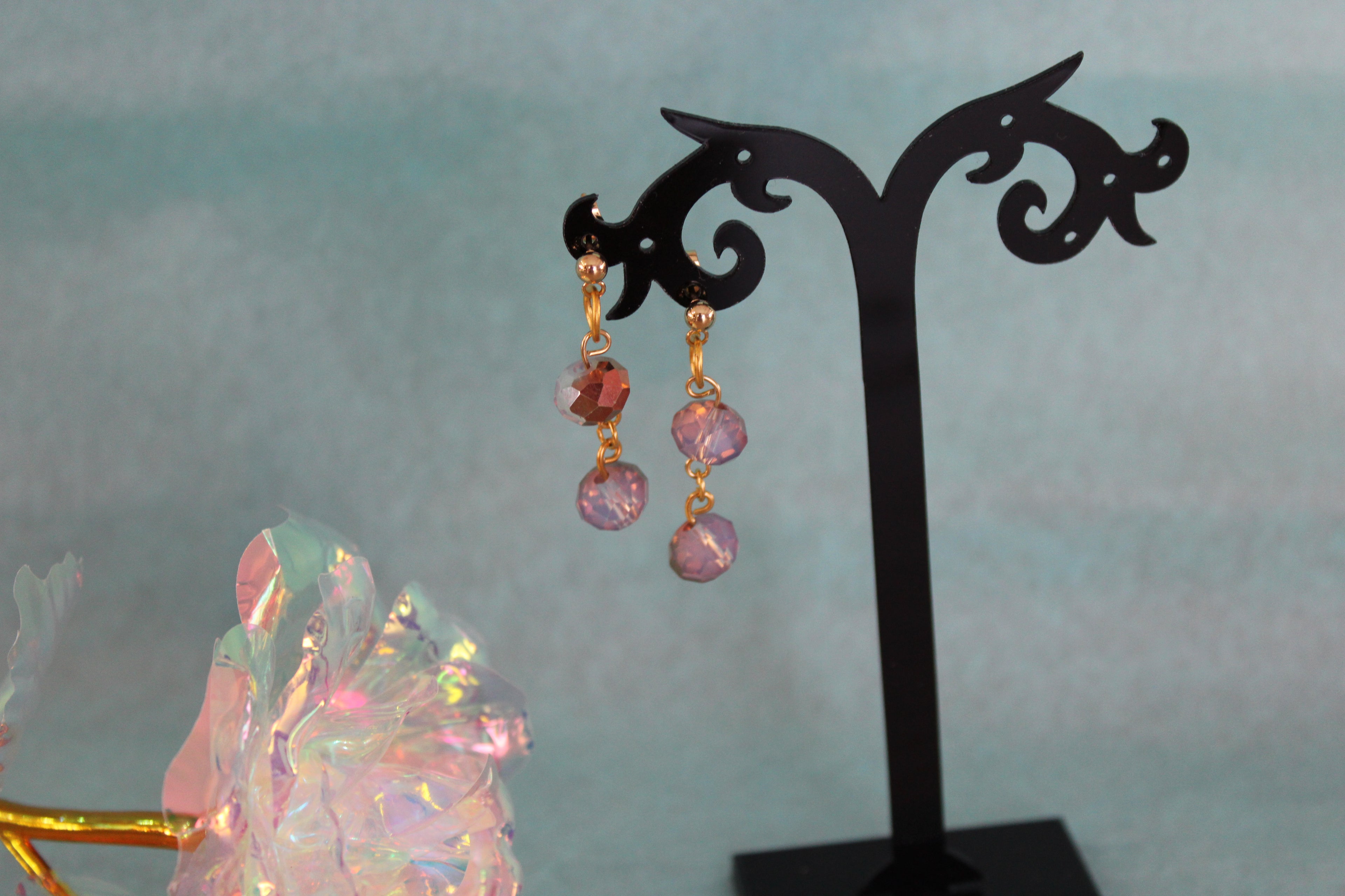 Boucles d'oreilles dorées bicolores cuivrées