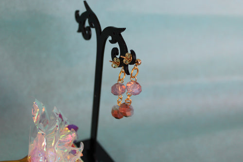 Boucles d'oreilles dorées bicolores cuivrées