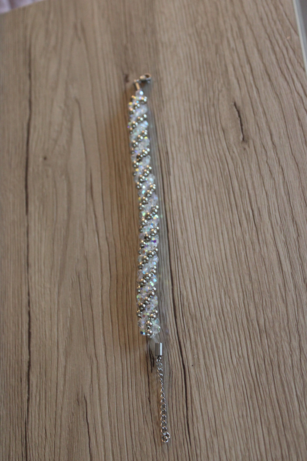 Bracelet aurore boréale et argenté