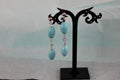 Boucles d'oreilles perles ovales bleues
