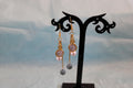 Boucles d'oreilles horloge vert et blanc nacré