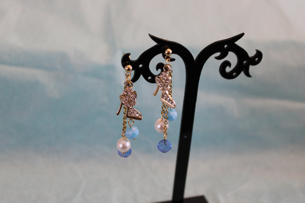 Boucles d'oreilles talons bleu