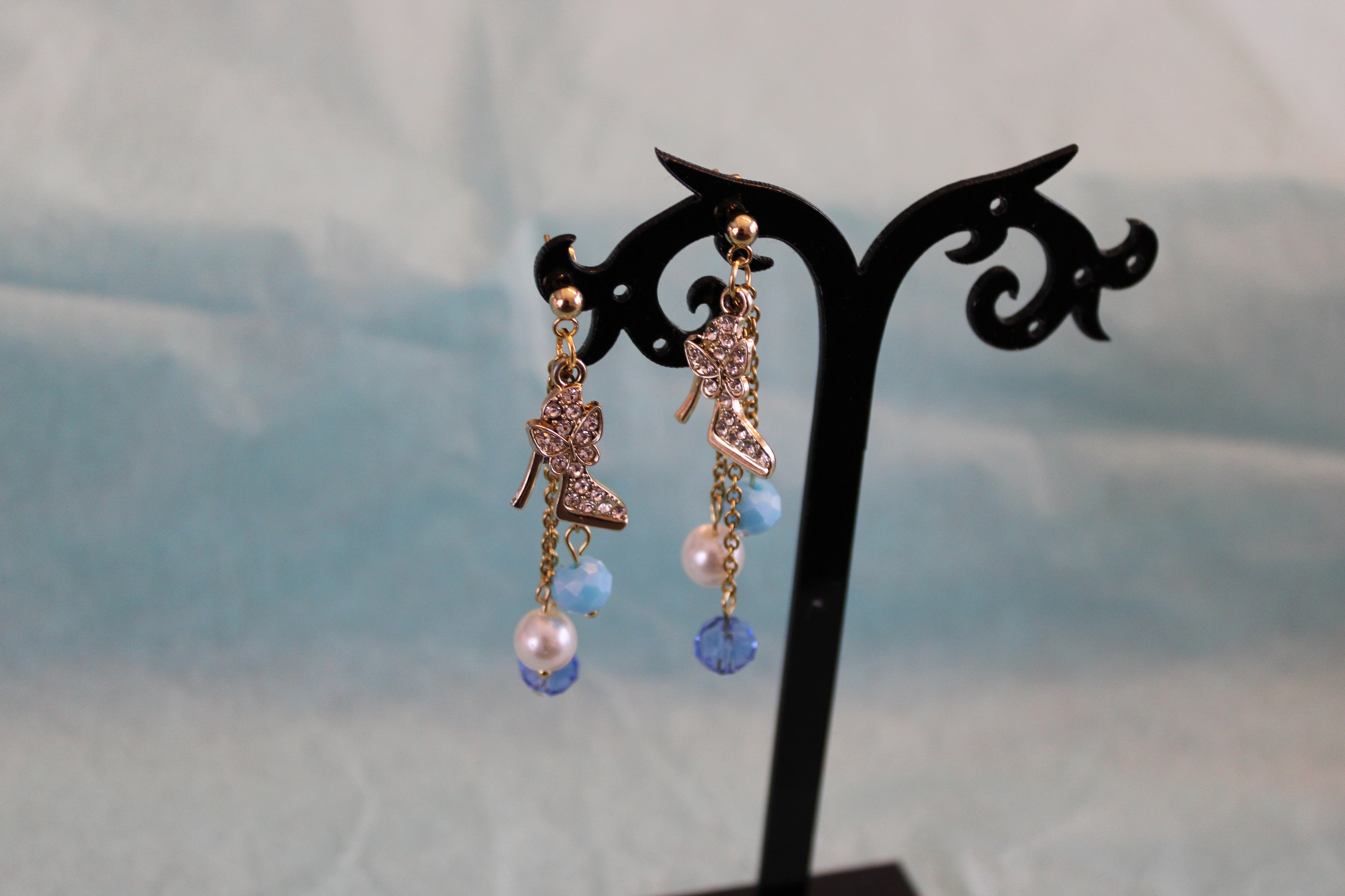 Boucles d'oreilles talons bleu